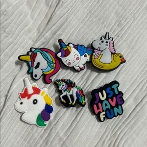 Colorful Unicorn Shoe Charms